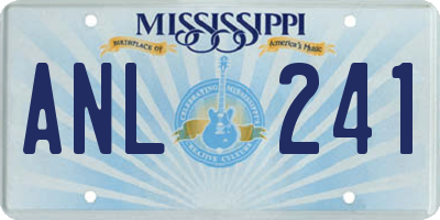MS license plate ANL241