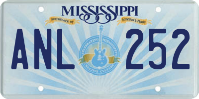 MS license plate ANL252
