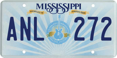 MS license plate ANL272