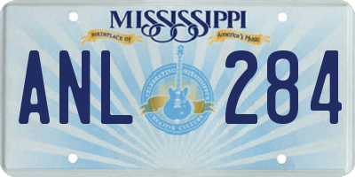 MS license plate ANL284