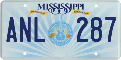 MS license plate ANL287
