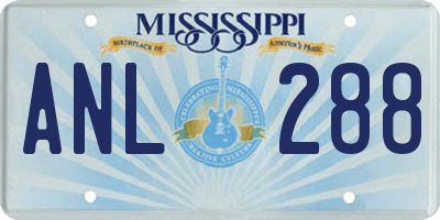 MS license plate ANL288