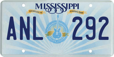 MS license plate ANL292