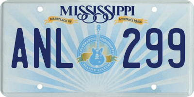 MS license plate ANL299