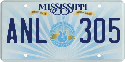 MS license plate ANL305