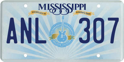 MS license plate ANL307