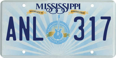 MS license plate ANL317