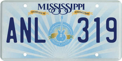 MS license plate ANL319