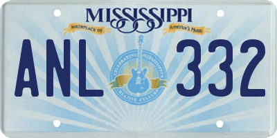 MS license plate ANL332