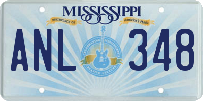 MS license plate ANL348