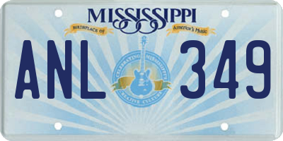 MS license plate ANL349
