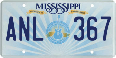 MS license plate ANL367