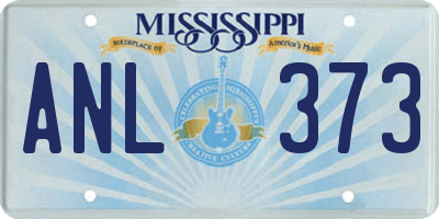 MS license plate ANL373