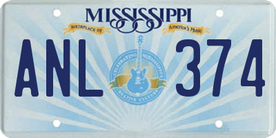 MS license plate ANL374