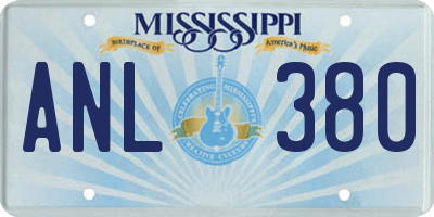 MS license plate ANL380