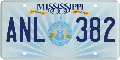 MS license plate ANL382