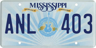 MS license plate ANL403