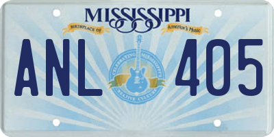 MS license plate ANL405