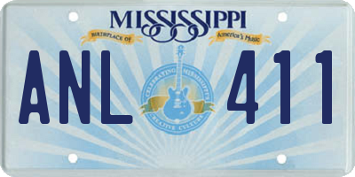 MS license plate ANL411
