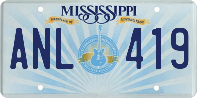 MS license plate ANL419