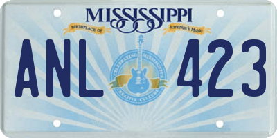 MS license plate ANL423