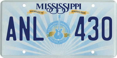 MS license plate ANL430
