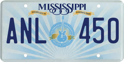MS license plate ANL450