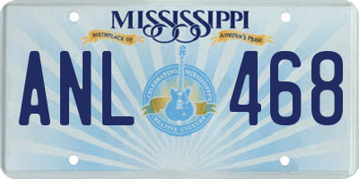 MS license plate ANL468