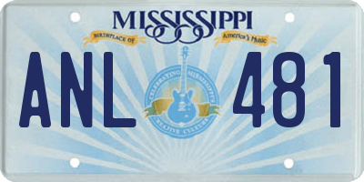 MS license plate ANL481