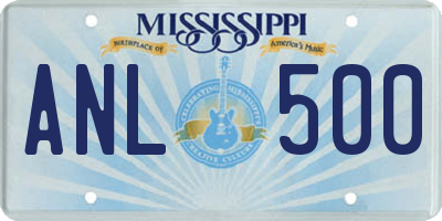 MS license plate ANL500