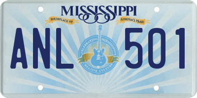 MS license plate ANL501