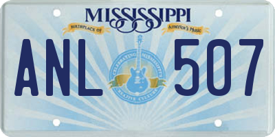 MS license plate ANL507