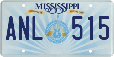 MS license plate ANL515
