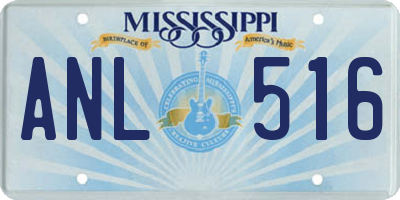 MS license plate ANL516