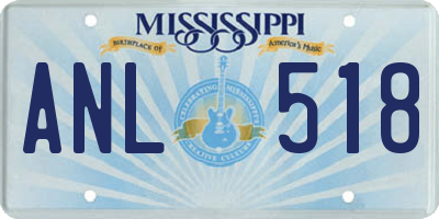 MS license plate ANL518