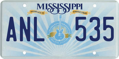 MS license plate ANL535
