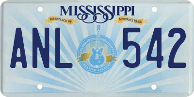 MS license plate ANL542