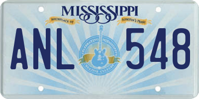 MS license plate ANL548