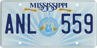 MS license plate ANL559