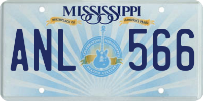 MS license plate ANL566