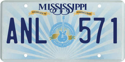 MS license plate ANL571