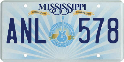 MS license plate ANL578