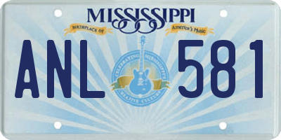 MS license plate ANL581