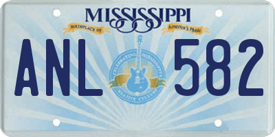 MS license plate ANL582