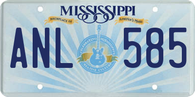 MS license plate ANL585
