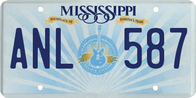 MS license plate ANL587