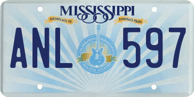MS license plate ANL597