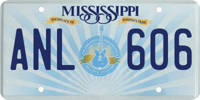 MS license plate ANL606