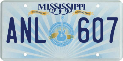 MS license plate ANL607