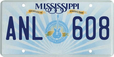 MS license plate ANL608
